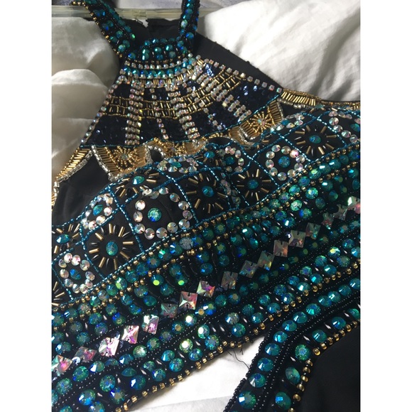 Beaded Cutout Prom Dress - Picture 2 of 8